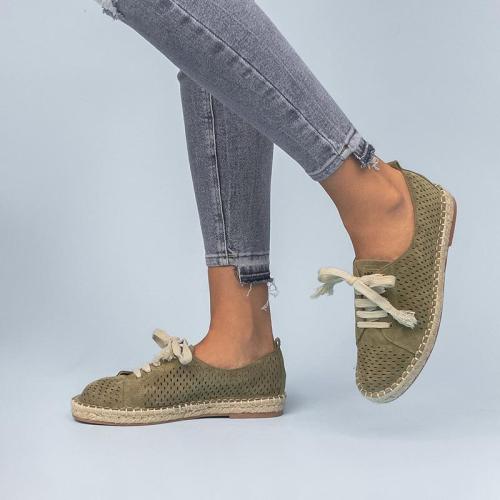 Women Faux Leather Casual Shoes Comfy Espadrille Sneaker