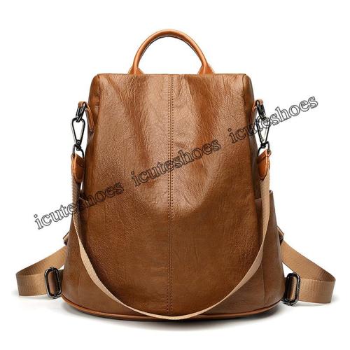 Backpack female new personality student street bag fashion casual soft leather backpack