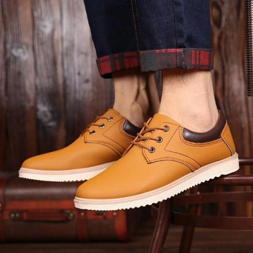 Mens Fashion Lace-up Casual Flat Shoes