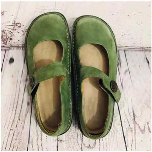 Square Toe Buckle Hollow Flat Casual Loafers Shoes