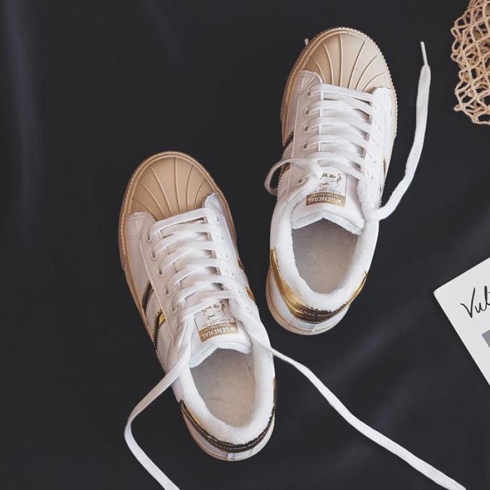 Casual Comfy Warm Lace-up Flat Sneakers