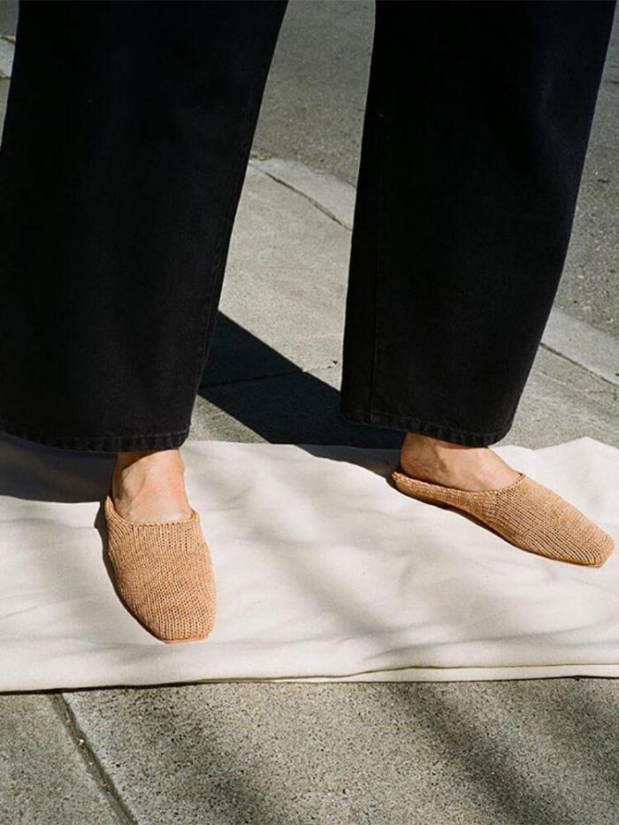 Women's Woven Square Flat Shoes