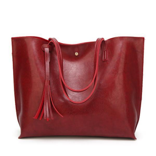 Oil Wax Classic Tote Bag Large Capacity Handbag Casual