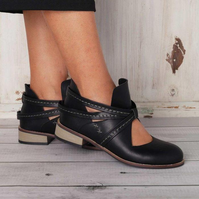 Women Vintage Fashion Winter Boots Hollow Out Shoes