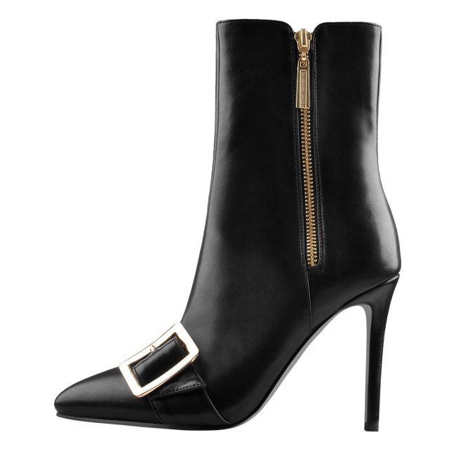 Big buckle Pointed Toe Stiletto high Heel Boots