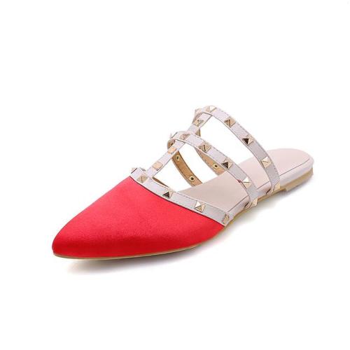 flat beach slippers outdoor rivet shoes for women size