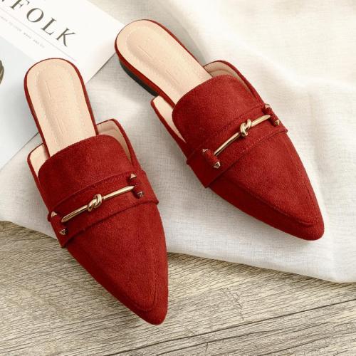 Spring 2020 New Pointed Cool Half Slippers Women's Small Flat Wear Casual Muller Shoes
