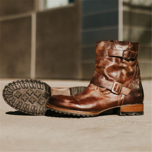 Men's Square   With Belt Buckle Wild Boots