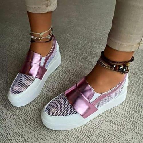 Women Hollow Out Athletic Sneakers Slip On Chic Shoes