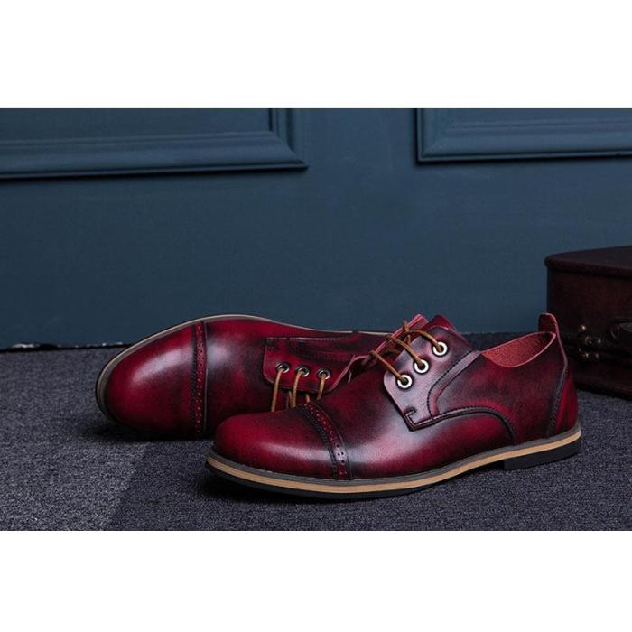 Casual vintage men's shoes leather Martin shoes