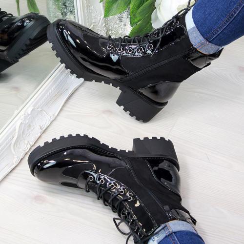 Ladies Vintage Black Stone Martin Boots