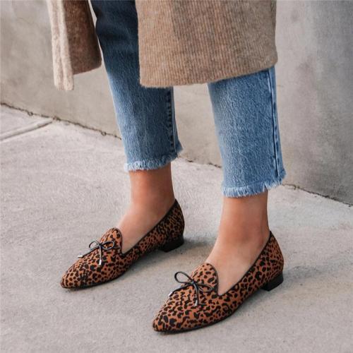 Spring new round leopard shoes