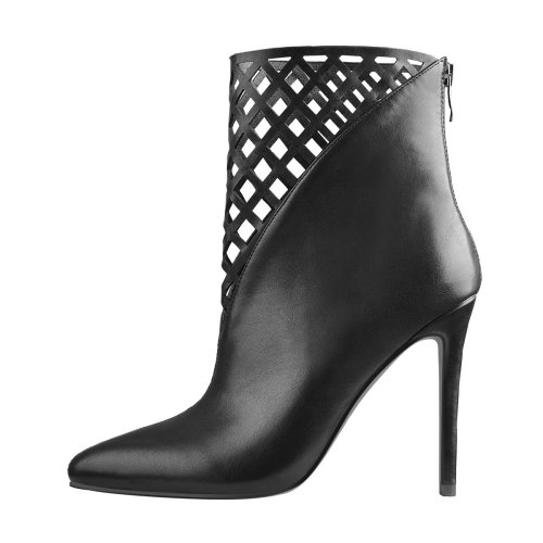 Pointed Toe Hollow Network Stiletto High Heel Ankle Boots