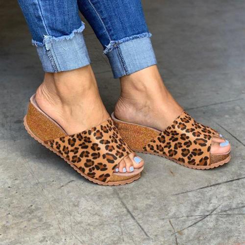 Fashion Style Peep Toe Slip-On Wedges Sandals