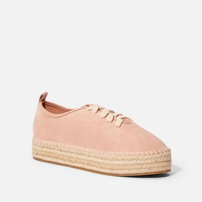 All Season Lace-Up Striped Platform Espadrille Sneakers