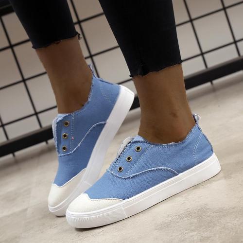 Women Round Toes Slip On Shoes Canvas Sneakers