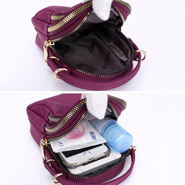 Nylon Waterproof Multi- Slot Crossbody Bag Mini Portable Phone Bag