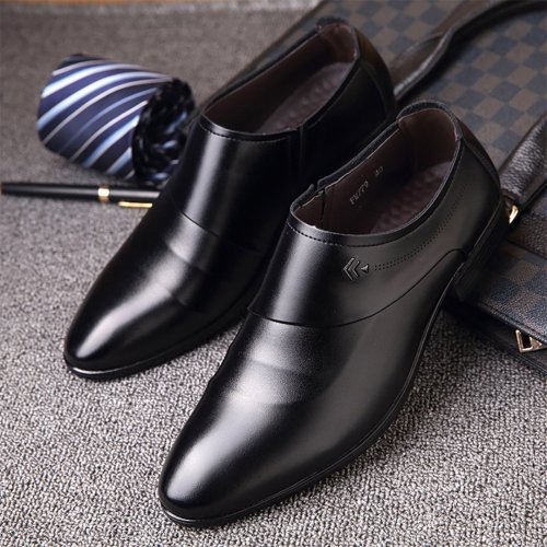 British business dress men's pointed leather shoes