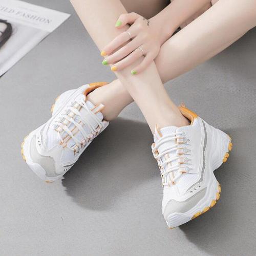 Pu Crisscrossed Lace-Up Sport Casual Sneakers