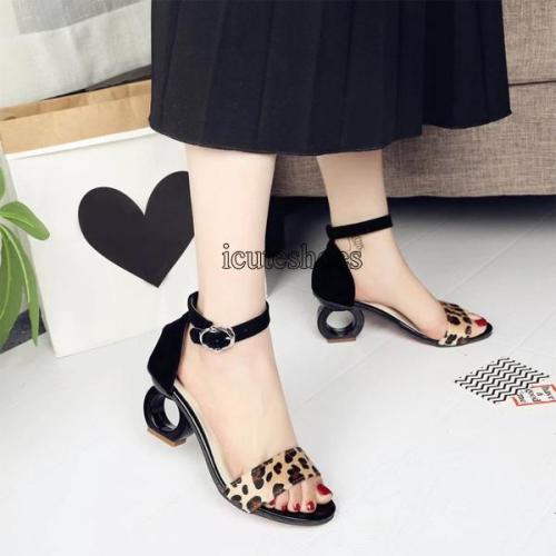 Summer New Sandals Women Suede with Special-shaped with A Word Buckle Fashion Fish Mouth Sandals