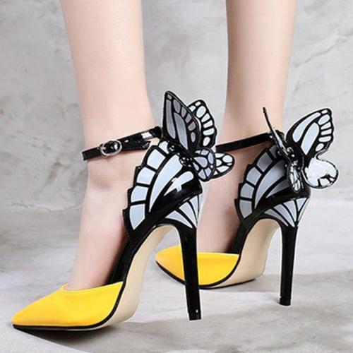 Date Butterfly Split Joint Stiletto Heel Elegant Pumps