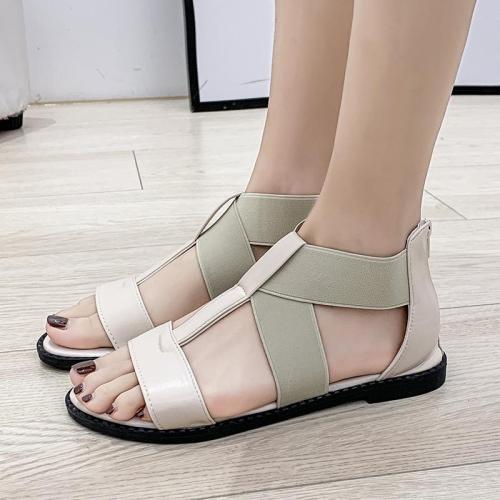2020 Summer New Women's Shoes Casual Large Flat Sole Solid Color Women's Sandals