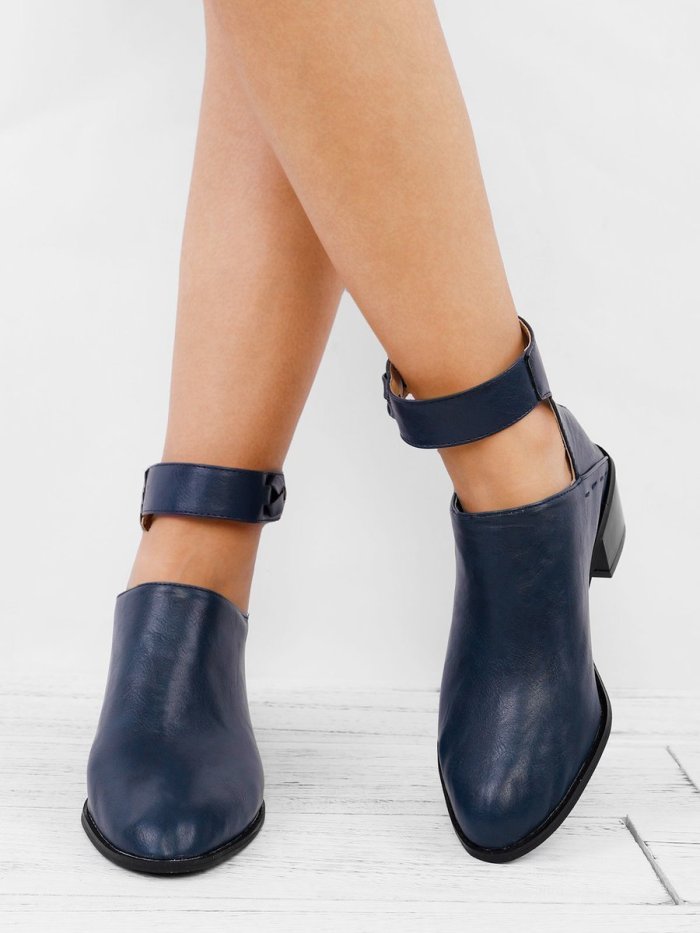 Women Chunky Heel Daily Zipper Round Toe Boots