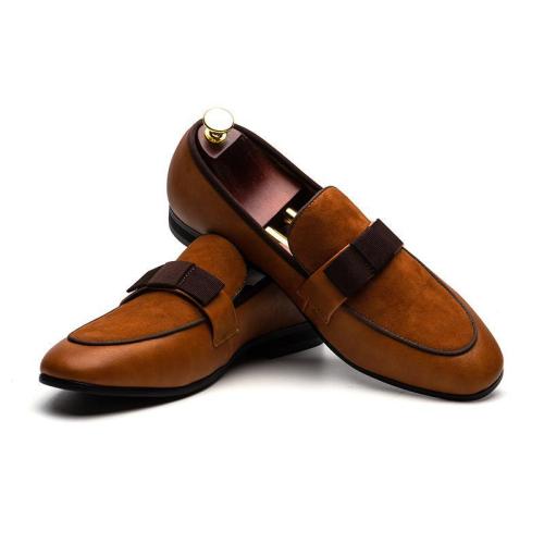 Men's Banquet Suede Patchwork with Bow Tie Loafers