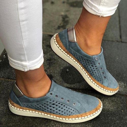 Women Casual Shoes Slip On Hollow-Out Sneakers