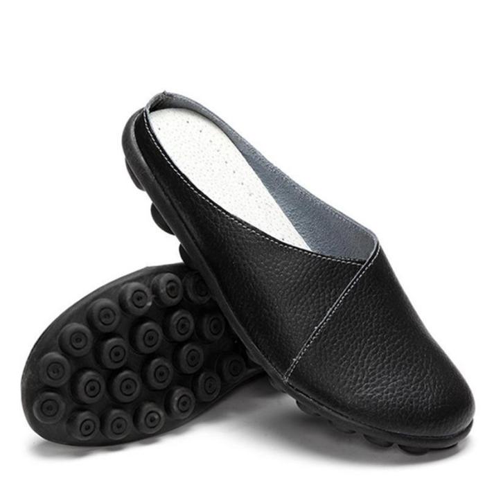 Women's Slip-On Leather Slippers