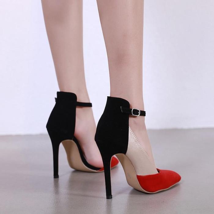 The new color matching female sandals Fashion high heels