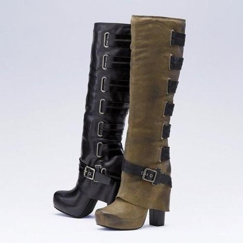 Womens Vintage Daily Winter Knee Boots