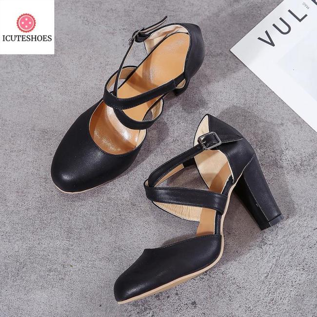 Pointed Toe Pumps Women Shoes Thick Heels Wedding Party Shoes