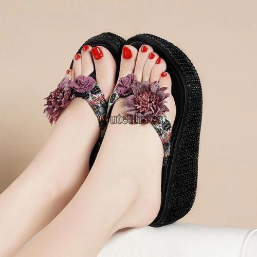 New High-heeled Sandals for Women Summer Bohemia for Holiday Wear Beach Shoes for Women