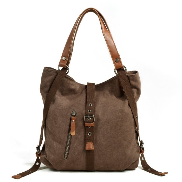 Canvas multifunctional Leisure Shoulder bag Backpack Messenger Bag