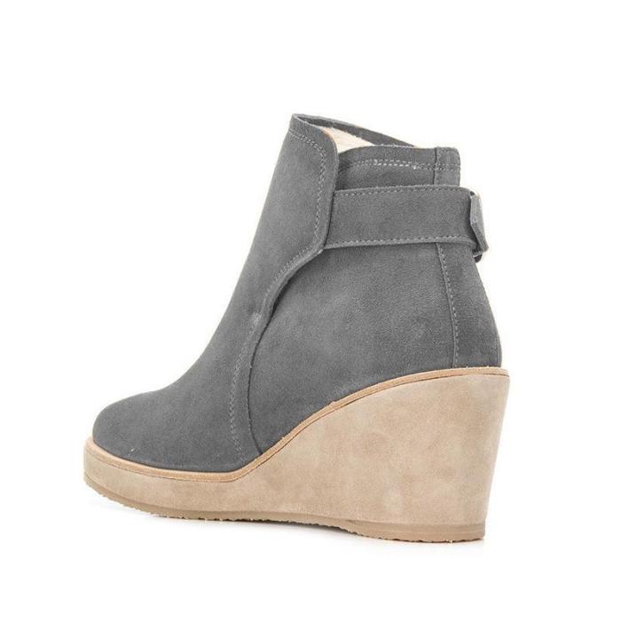 Women Plus Size Snow Wedged Ankle Boots