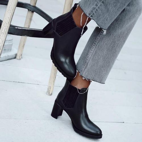 Women's fashion solid color high heel ankle boots