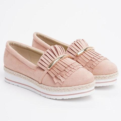 Girly Sweet Style Low Heels Fringe Teim Casual Loafers