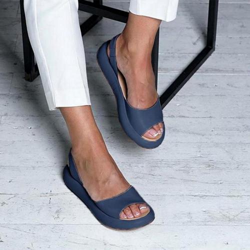 Fashion Rome Slip-On Breathable Non-slip Shoes Woman Slides Solid Casual