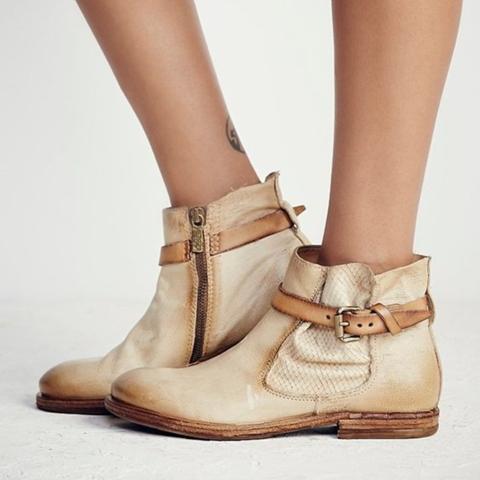 vintage low heel ankle boots