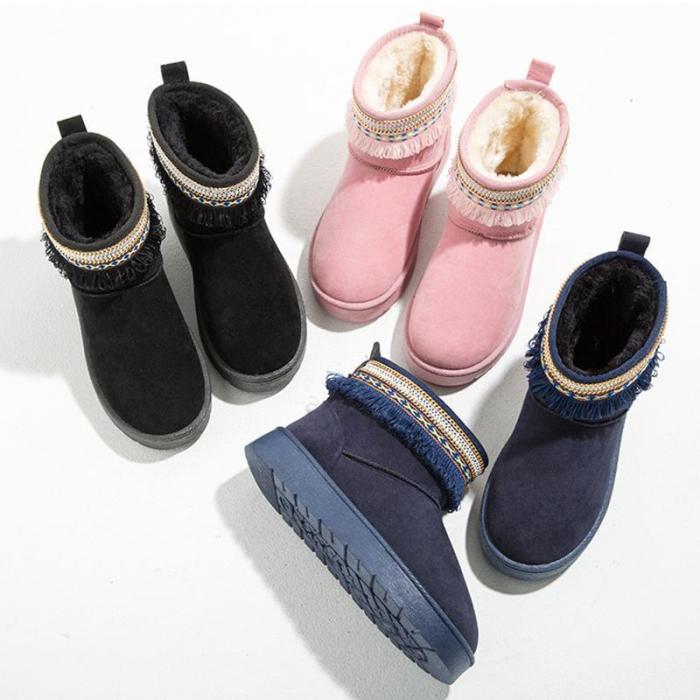 Women Casual Warm Snow Boots Slip On Shoes