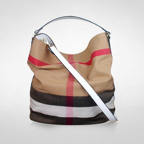 Women‘s Versatile Checked Large Capacity Canvas Bags