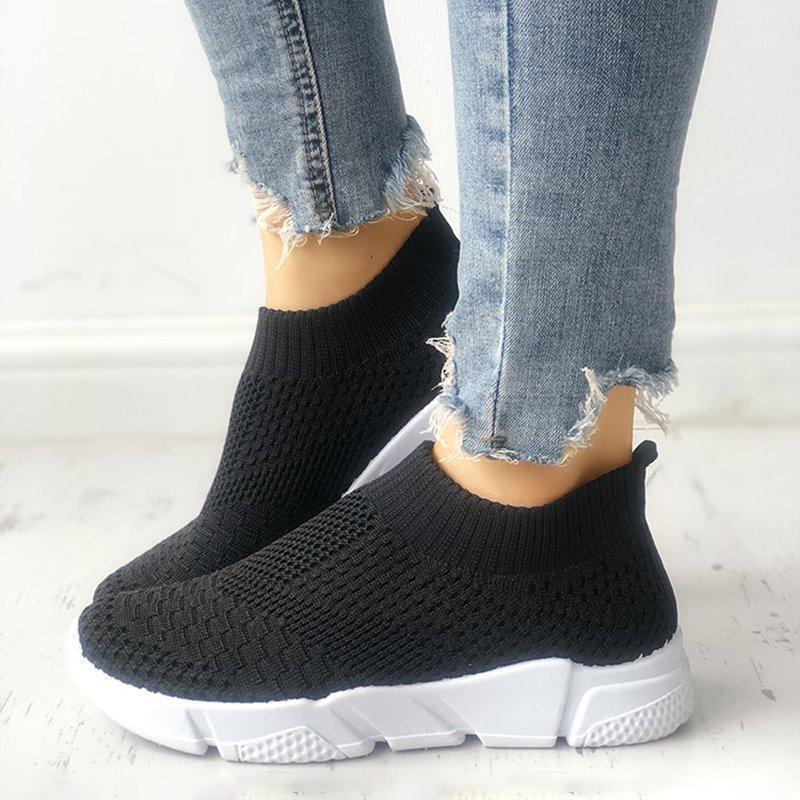 US$ 25.40 - Women Solid All Season Elastic Cloth Sneaker - www ...