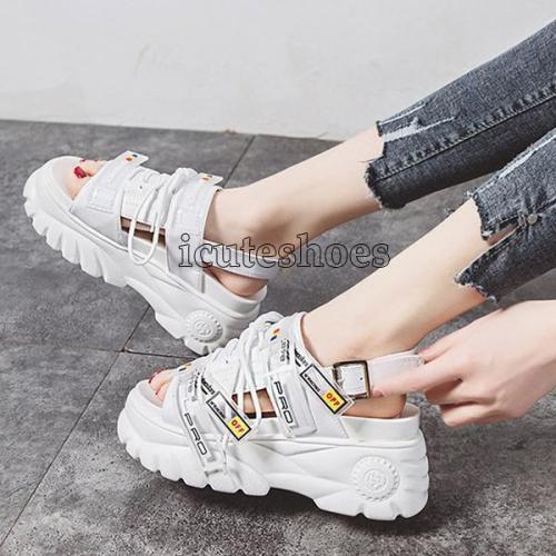 Chunky Fashion Summer Leather Women Thick Soled Beach Sandal