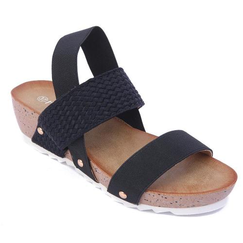 Comfortable Elastic Band Opened Toe Wedges Sandals