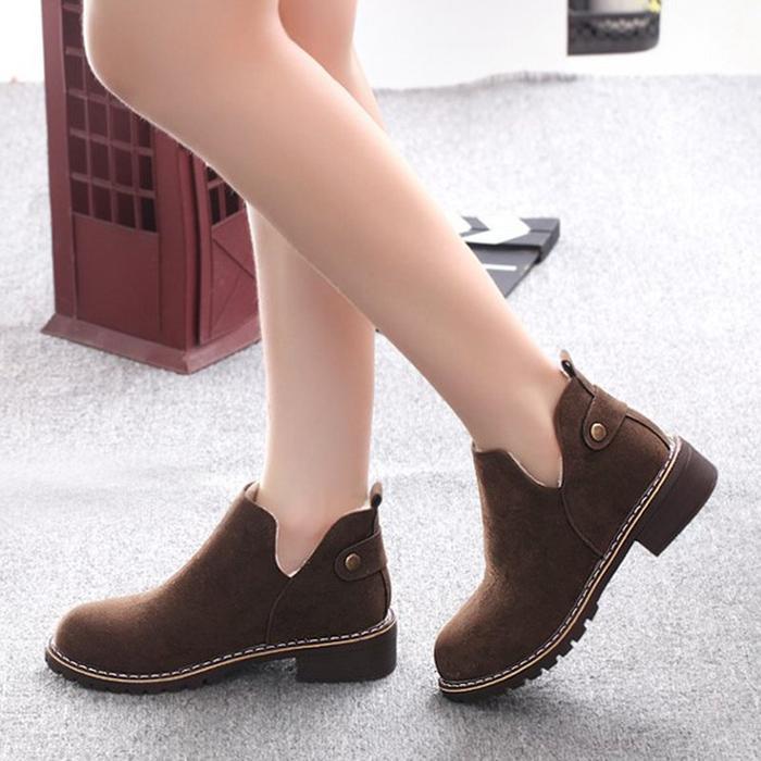 Women British Style Outdoor Faux Suede Martin Boots