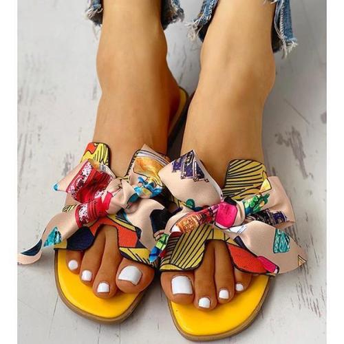 Women Fashion Casual Bow Flat Sandals