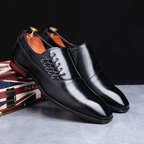 Men Classic Designer Business Office Lace-Up Loafers Casual Leather Flat Shoes