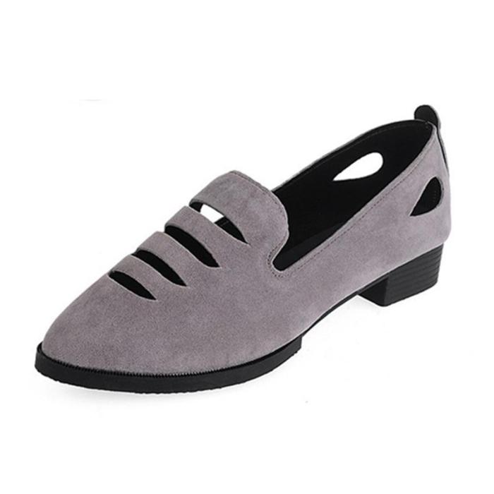 Women Flock Loafers Shoes Fashion Breathable Flats Shoes Pointed Toe Slip On Shallow Flats
