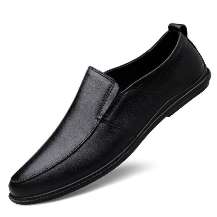 Man's Shoes Slip on Summer Men Leather Shoe Genuine Leather Loafers Male Boat Footwear Flat Moccasins Breathable